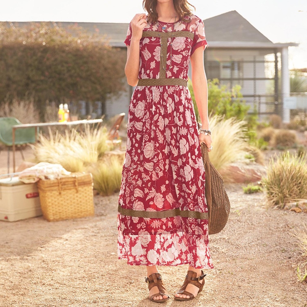Sundance “Romancing the Lace Dress” Sheer Maxi